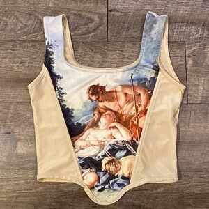 Artistic Print Corset inspired crop top